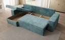 Designer corner sofa Denver Corduroy with sleeper and fold-out function