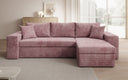 Designer corner sofa Denver Corduroy with sleeper and fold-out function