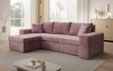 Designer corner sofa Denver Corduroy with sleeper and fold-out function