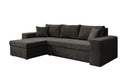 Designer corner sofa Denver Corduroy with sleeper and fold-out function