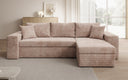 Designer corner sofa Denver Corduroy with sleeper and fold-out function