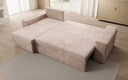 Designer corner sofa Denver Corduroy with sleeper and fold-out function