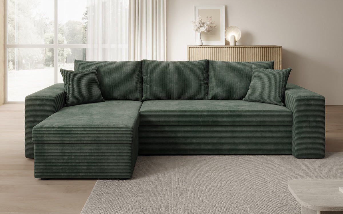 Canapé designer Denver Côtelé avec fonction couchage et rabattable