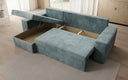 Designer corner sofa Denver Corduroy with sleeper and fold-out function