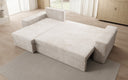 Designer corner sofa Denver Corduroy with sleeper and fold-out function