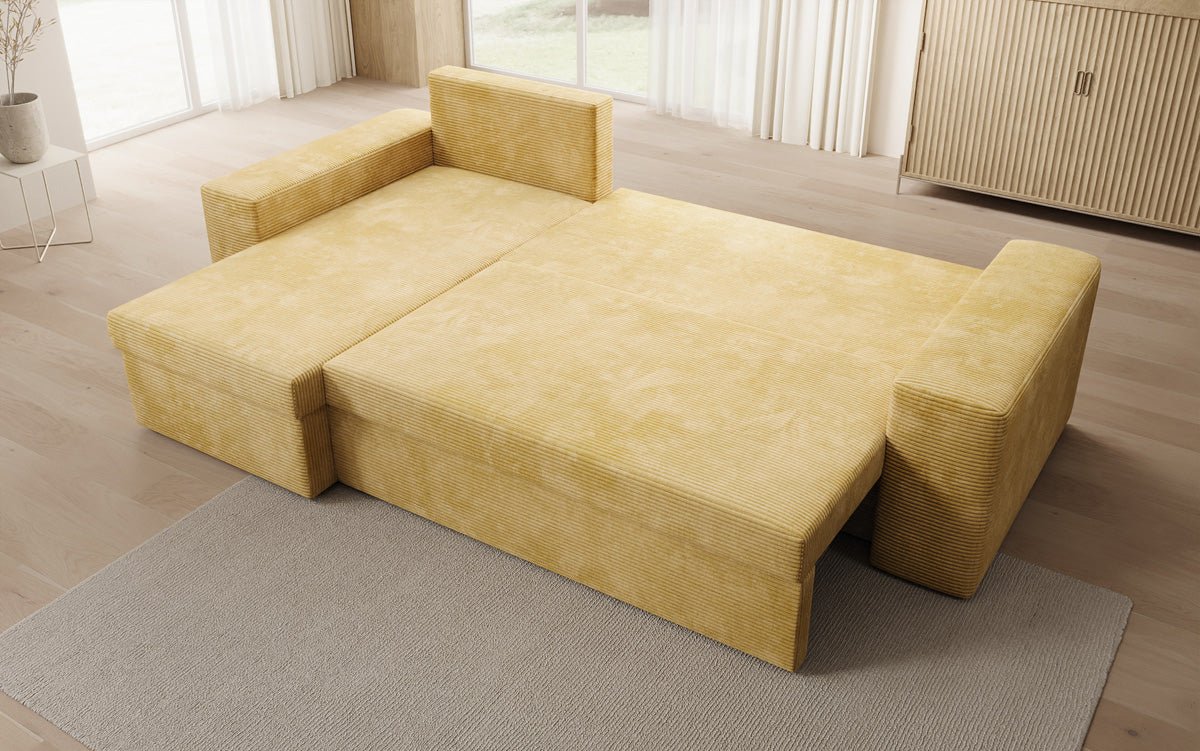 Canapé designer Denver Côtelé avec fonction couchage et rabattable