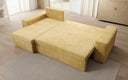 Designer corner sofa Denver Corduroy with sleeper and fold-out function