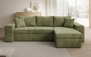 Designer corner sofa Denver Corduroy with sleeper and fold-out function