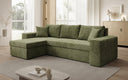 Designer corner sofa Denver Corduroy with sleeper and fold-out function