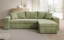 Designer corner sofa Denver Corduroy with sleeper and fold-out function
