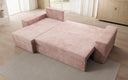 Designer corner sofa Denver Corduroy with sleeper and fold-out function