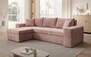 Designer corner sofa Denver Corduroy with sleeper and fold-out function