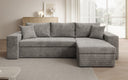 Designer corner sofa Denver Corduroy with sleeper and fold-out function