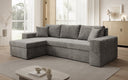 Designer corner sofa Denver Corduroy with sleeper and fold-out function