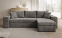 Designer corner sofa Denver Corduroy with sleeper and fold-out function