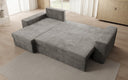 Designer corner sofa Denver Corduroy with sleeper and fold-out function