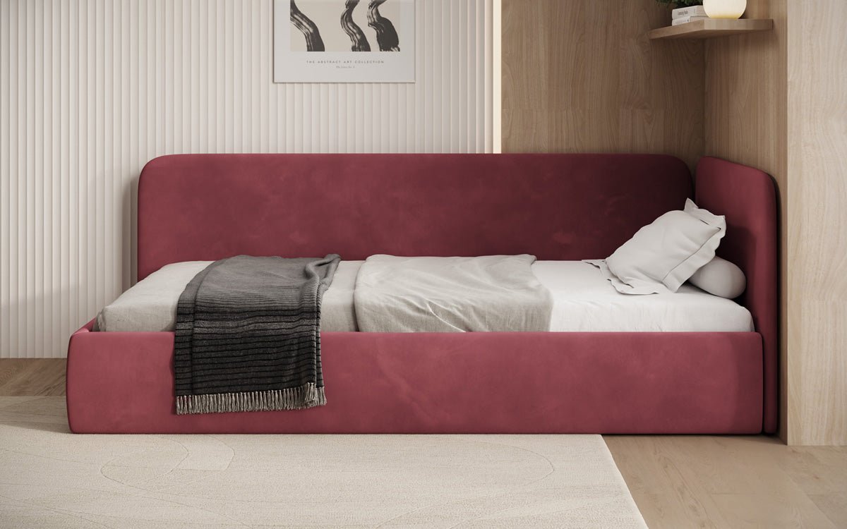 Lit rembourré/lit d'appoint/canapé design Cleo avec rangement