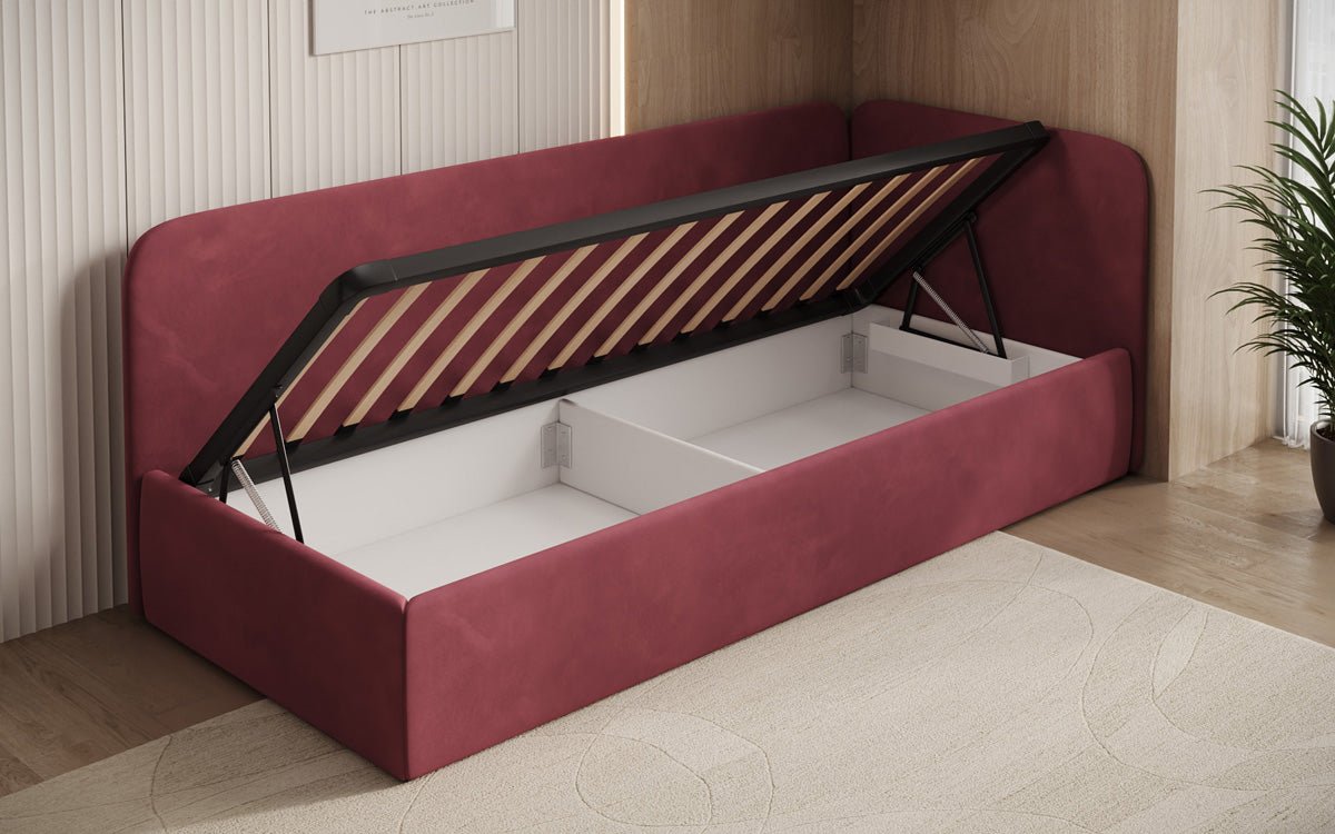 Lit rembourré/lit d'appoint/canapé design Cleo avec rangement