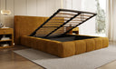 Designer Polsterbett Elise in Cord mit Stauraum