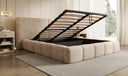 Designer Polsterbett Elise in Samt mit Stauraum