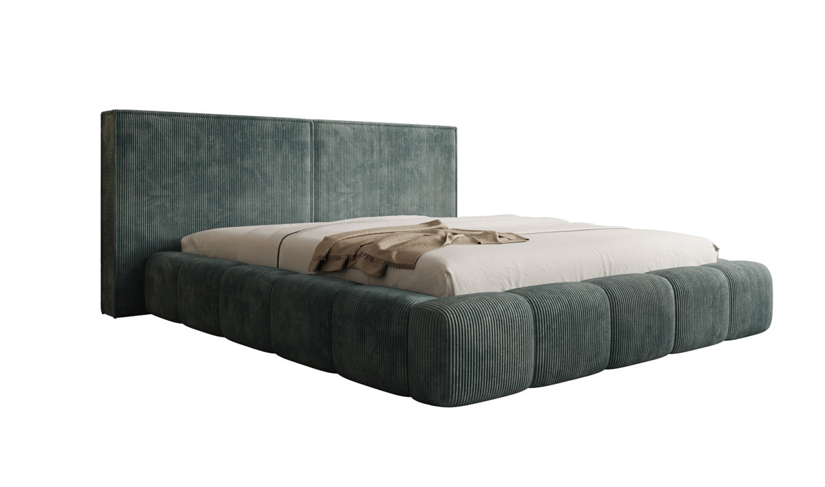 Designer Upholstered Bed Elise in Corduroy with Storage