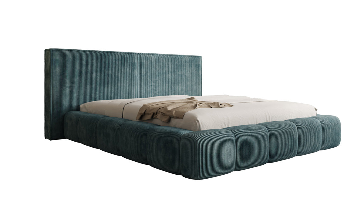 Designer Upholstered Bed Elise in Corduroy with Storage