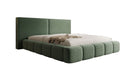 Lit rembourré design Elise en tissu texturé avec espace de rangement