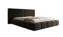 Lit rembourré design Elise en tissu texturé avec espace de rangement