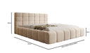 Designer-Polsterbett Marshmallow aus Samett mat Stauraum