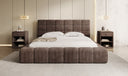 Designer-Polsterbett Marshmallow aus Cord mat Stauraum