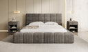 Designer-Polsterbett Marshmallow aus Cord mat Stauraum