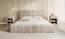 Designer-Polsterbett Marshmallow aus Cord mat Stauraum