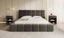 Designer-Polsterbett Marshmallow aus Strukturstoff mat Stauraum