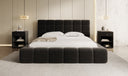 Designer-Polsterbett Marshmallow aus Strukturstoff mat Stauraum