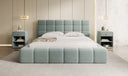 Designer-Polsterbett Marshmallow aus Strukturstoff mat Stauraum