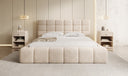 Designer-Polsterbett Marshmallow aus Samett mat Stauraum