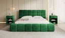 Designer-Polsterbett Marshmallow aus Samett mat Stauraum