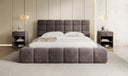 Designer-Polsterbett Marshmallow aus Samett mat Stauraum