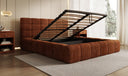 Designer-Polsterbett Marshmallow aus Cord mat Stauraum