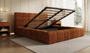Designer-Polsterbett Marshmallow aus Cord mat Stauraum