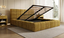 Designer-Polsterbett Marshmallow aus Cord mat Stauraum