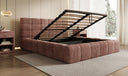 Designer-Polsterbett Marshmallow aus Cord mat Stauraum