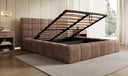 Designer-Polsterbett Marshmallow aus Cord mat Stauraum