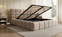 Designer-Polsterbett Marshmallow aus Strukturstoff mat Stauraum