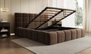 Designer-Polsterbett Marshmallow aus Strukturstoff mat Stauraum