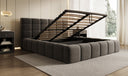 Designer-Polsterbett Marshmallow aus Strukturstoff mat Stauraum