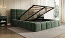 Designer-Polsterbett Marshmallow aus Strukturstoff mat Stauraum