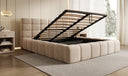 Designer-Polsterbett Marshmallow aus Samett mat Stauraum