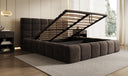 Designer-Polsterbett Marshmallow aus Samett mat Stauraum