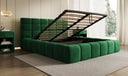 Designer-Polsterbett Marshmallow aus Samett mat Stauraum